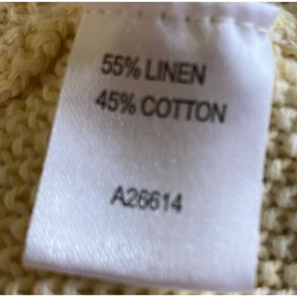 Appleseed’s Linen Blend Open Cardigan Women's 1X Yellow Sweater - Picture 9 of 10